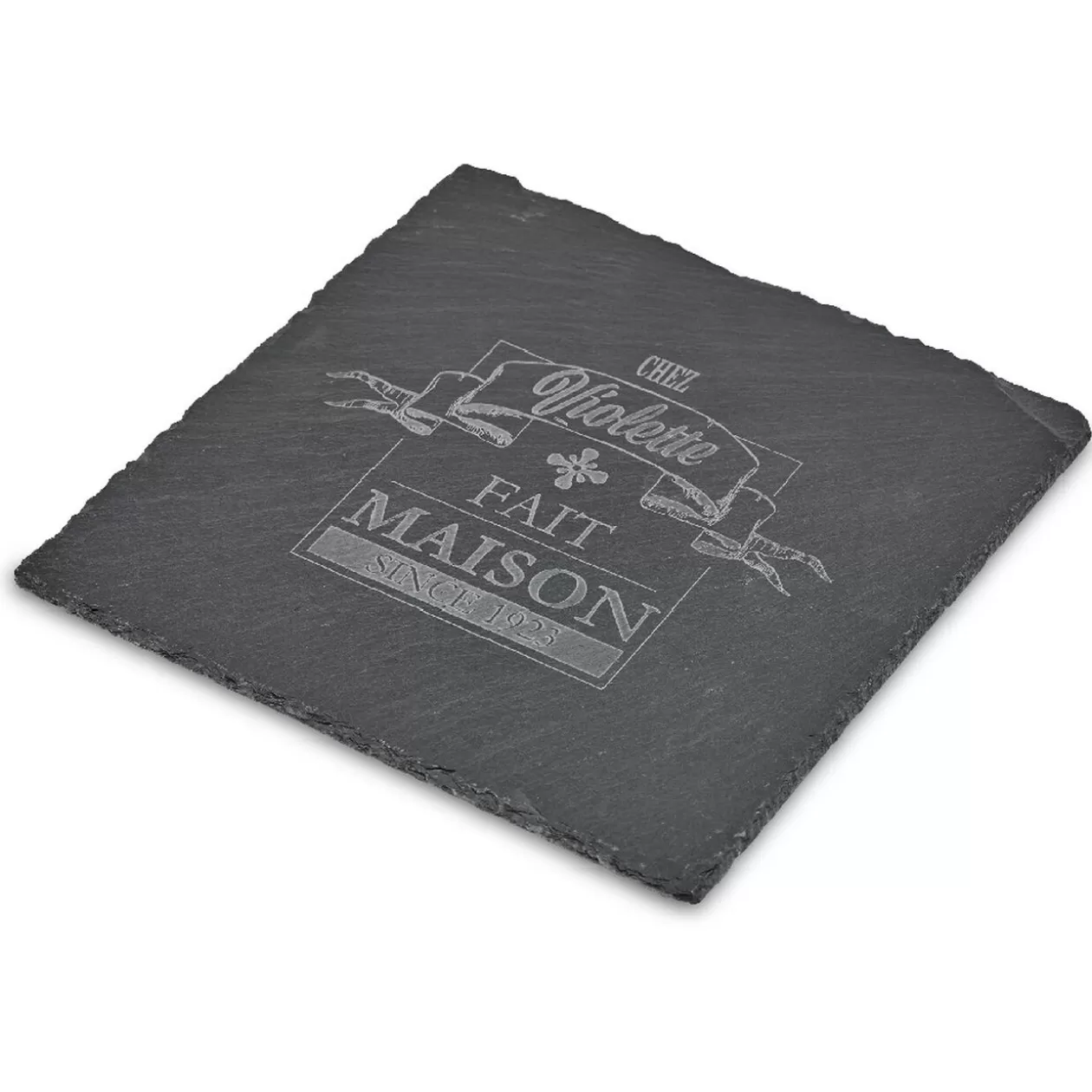 Assiette carrée ardoise "Chez Violette">Gifi Store