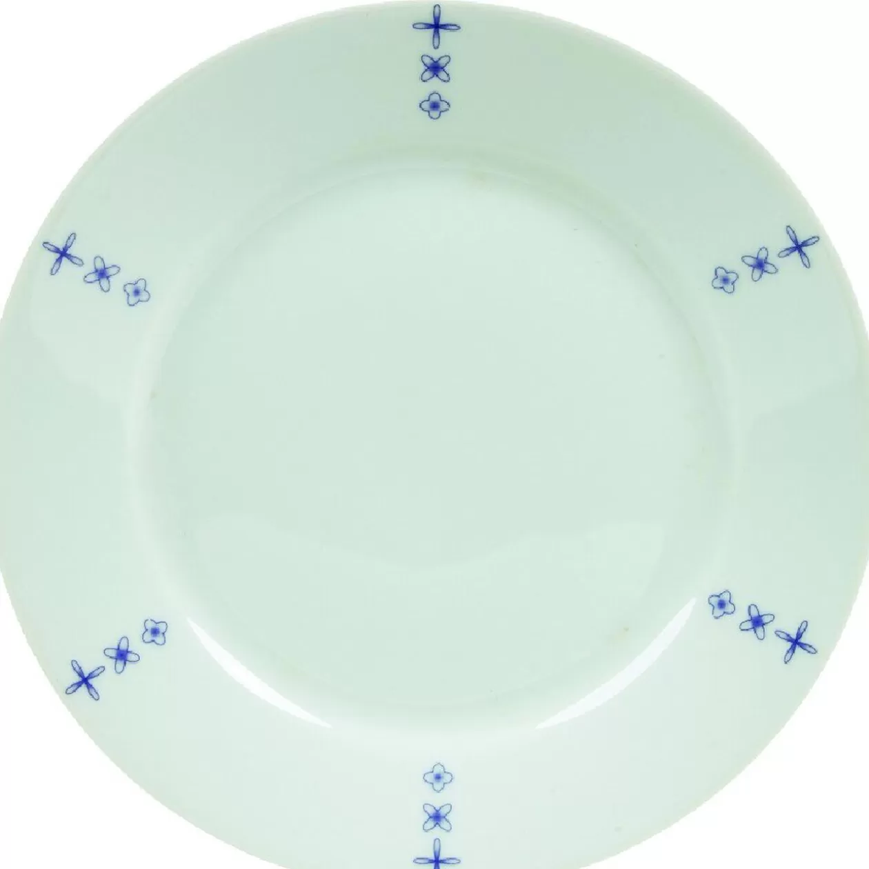 Assiette creuse blanche décor aile bleu>Gifi Clearance
