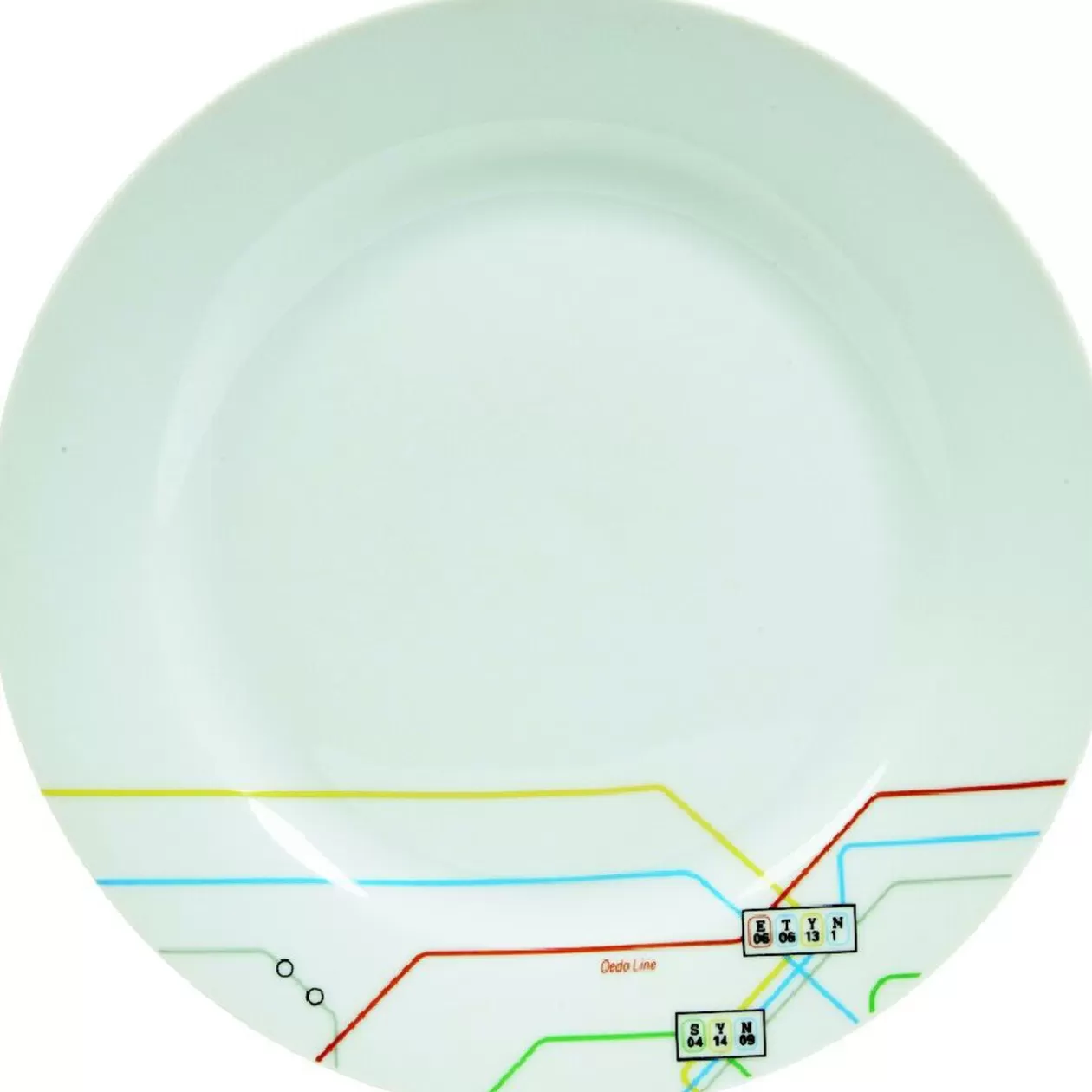 Assiette creuse blanche décor lignes multicolores>Gifi Best