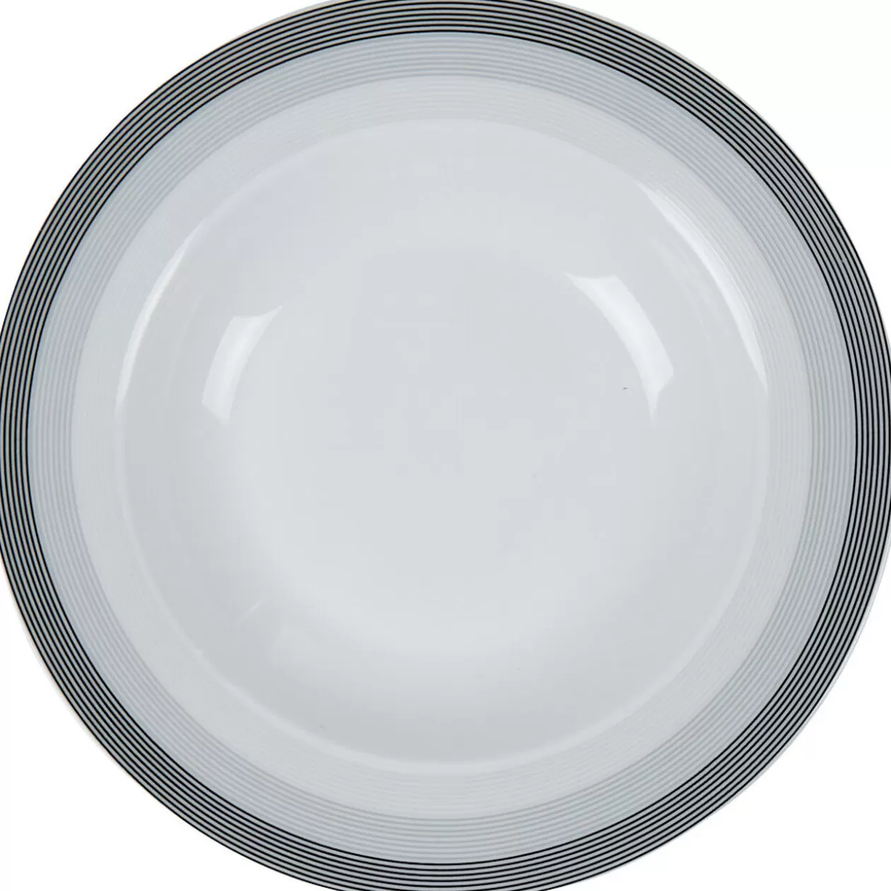 Gifi Assiette creuse blanche et grise Sérénité Rayures< Vaisselle Et Accessoires De Table
