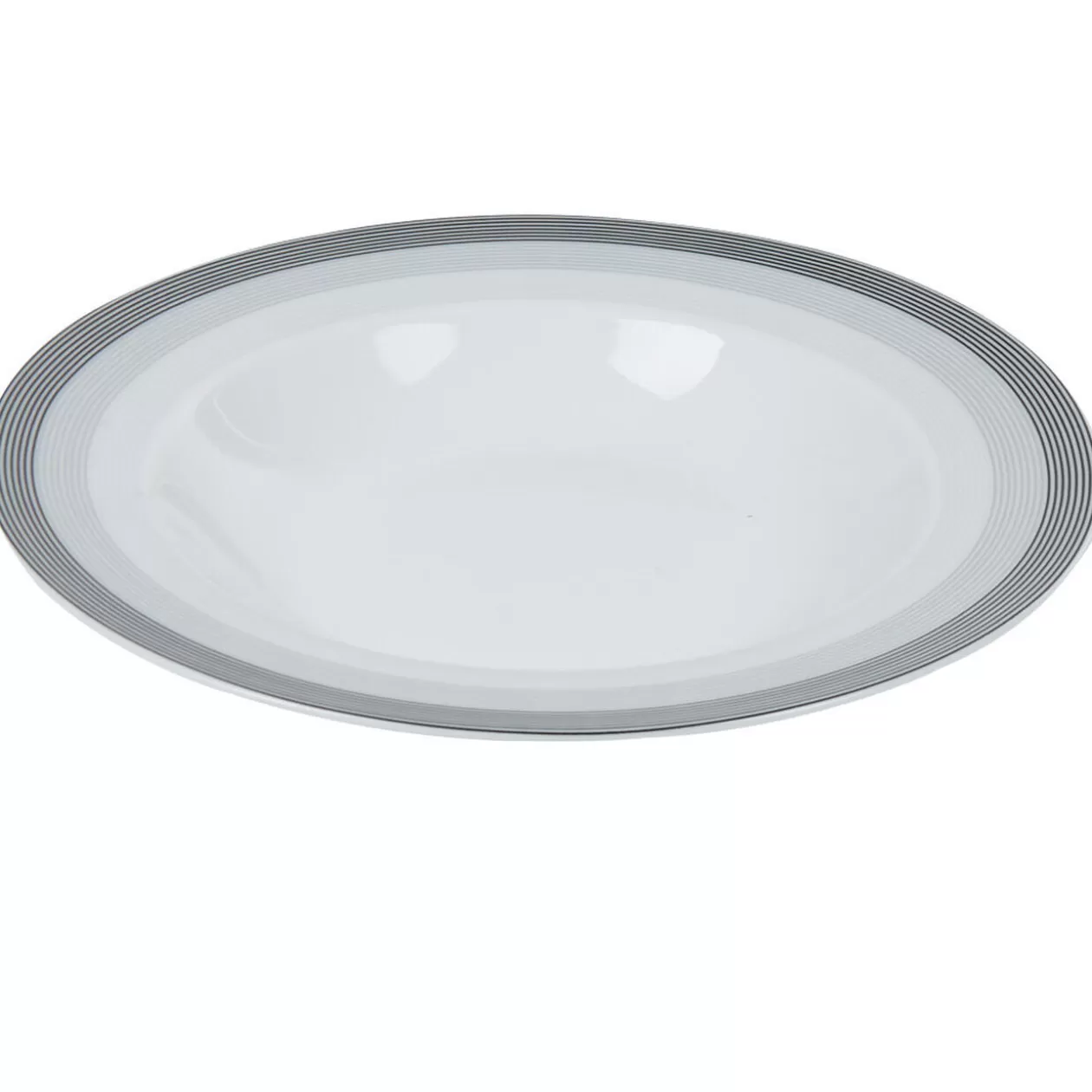 Gifi Assiette creuse blanche et grise Sérénité Rayures< Vaisselle Et Accessoires De Table
