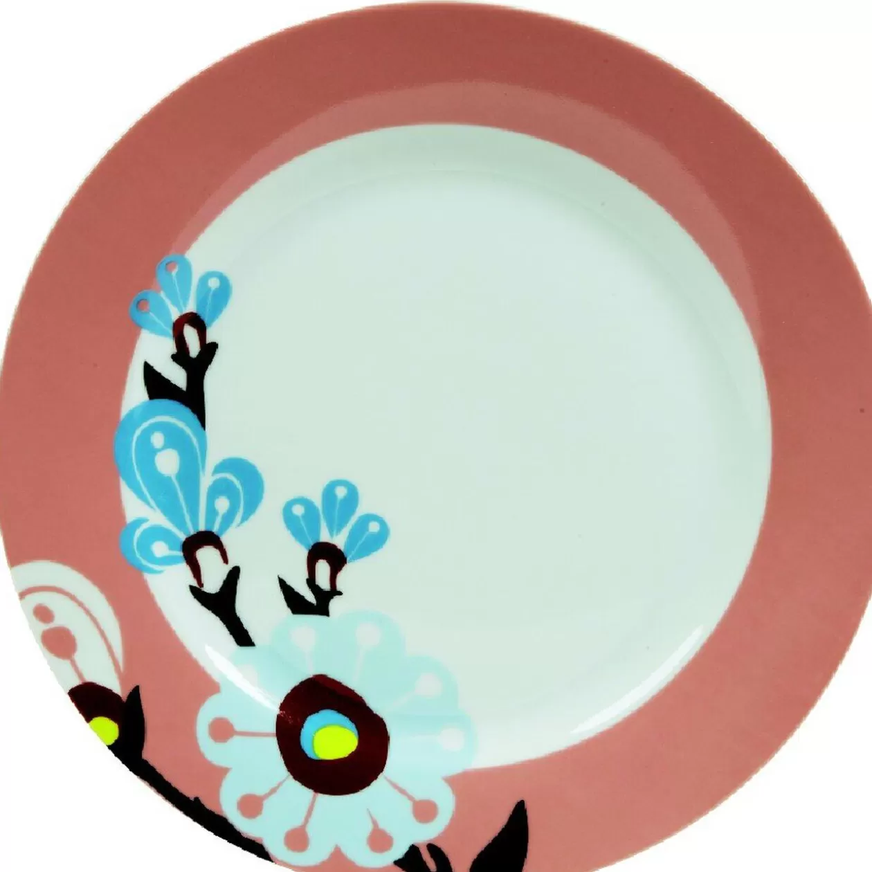 Assiette creuse blanche et rose décor fleurs>Gifi Cheap