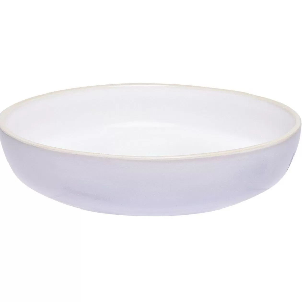 Assiette creuse en faïence blanc avec liseré crème>Gifi New
