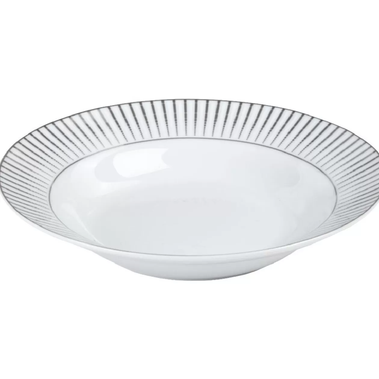 Assiette creuse en porcelaine motif argenté>Gifi Flash Sale