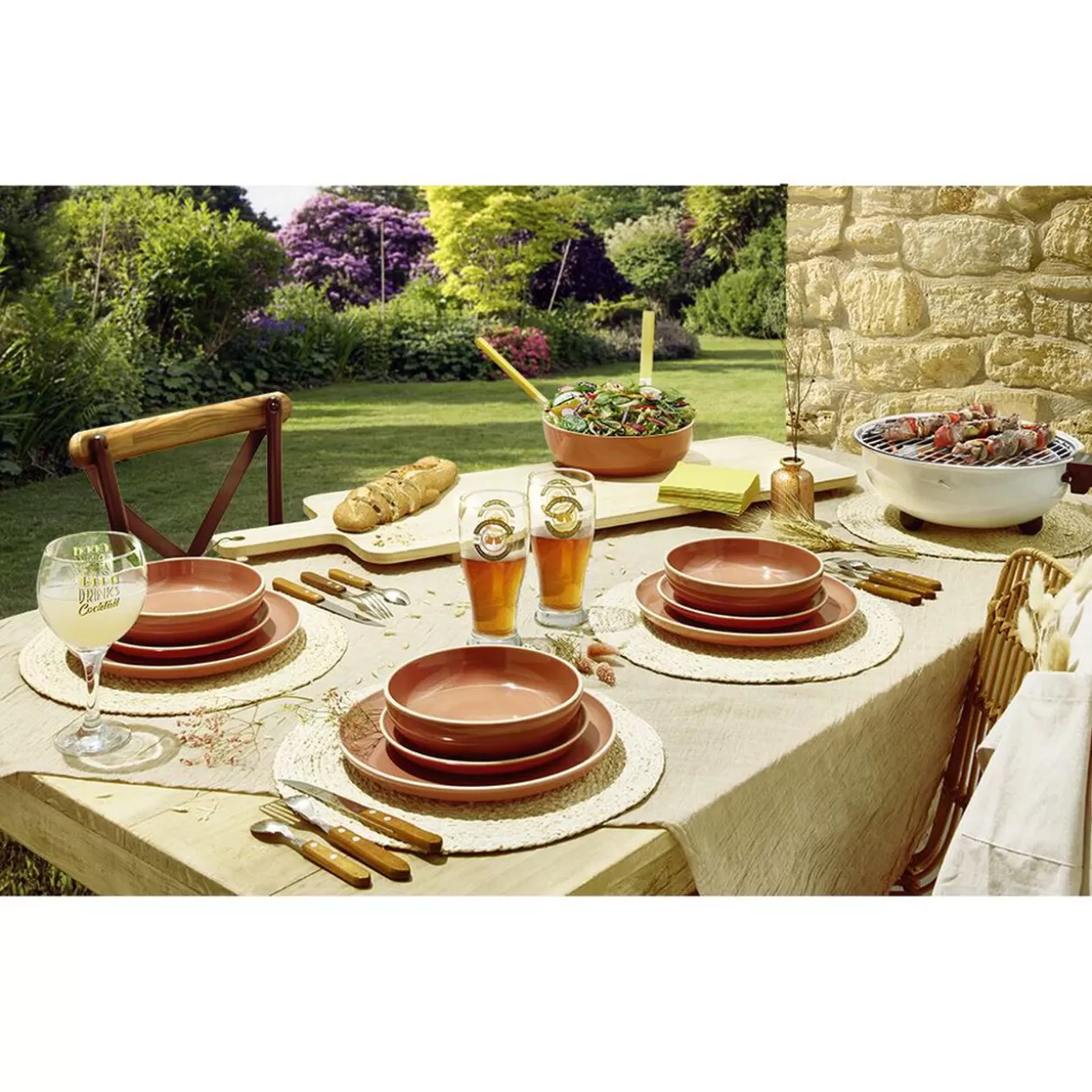 Assiette creuse faïence Terracotta avec liseré crème>Gifi Flash Sale