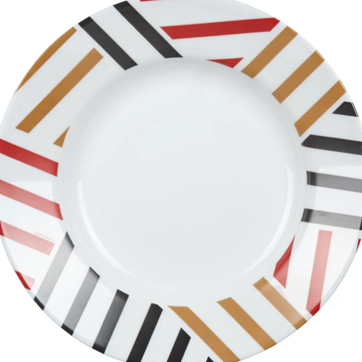 Assiette creuse Luminarc blanc rayures contemporaines Balnea>Gifi Best