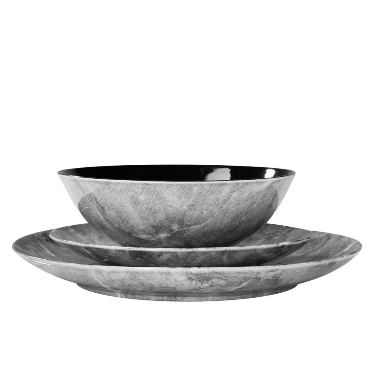 Assiette creuse motif marbre gris>Gifi Hot
