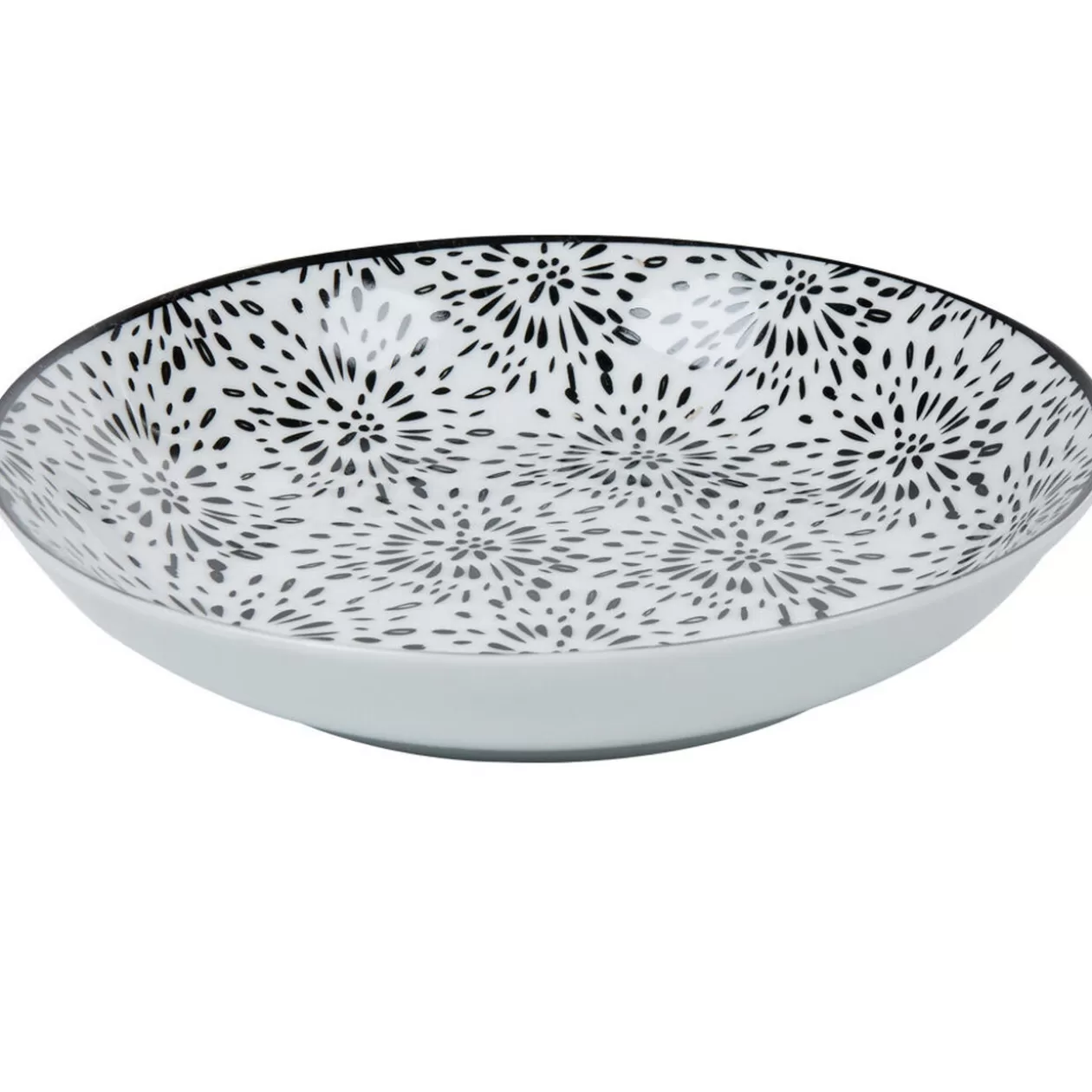 Gifi Assiette creuse ronde blanche et noire Sara< Vaisselle Et Accessoires De Table
