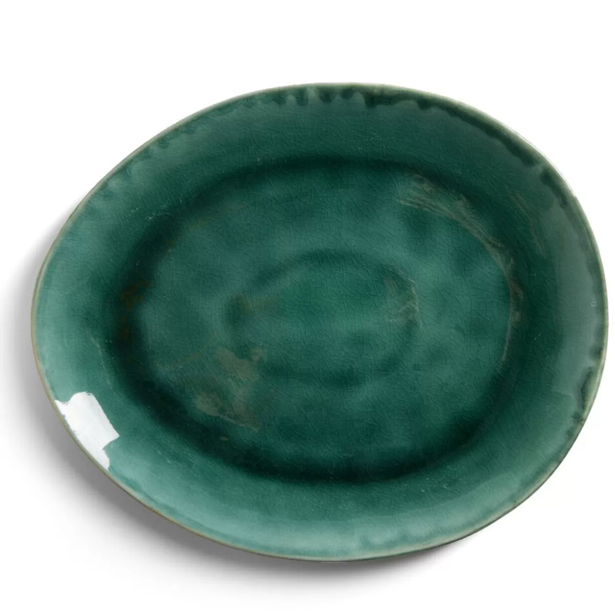 Assiette décore plate grès vert Ø28,5x24cm>Gifi Hot