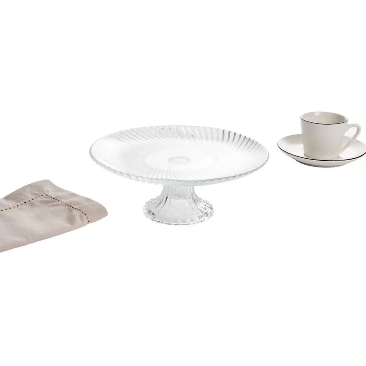 Gifi Assiette de présentation sur pied verre transparent Ø19,7xH8cm< Vaisselle Et Accessoires De Table