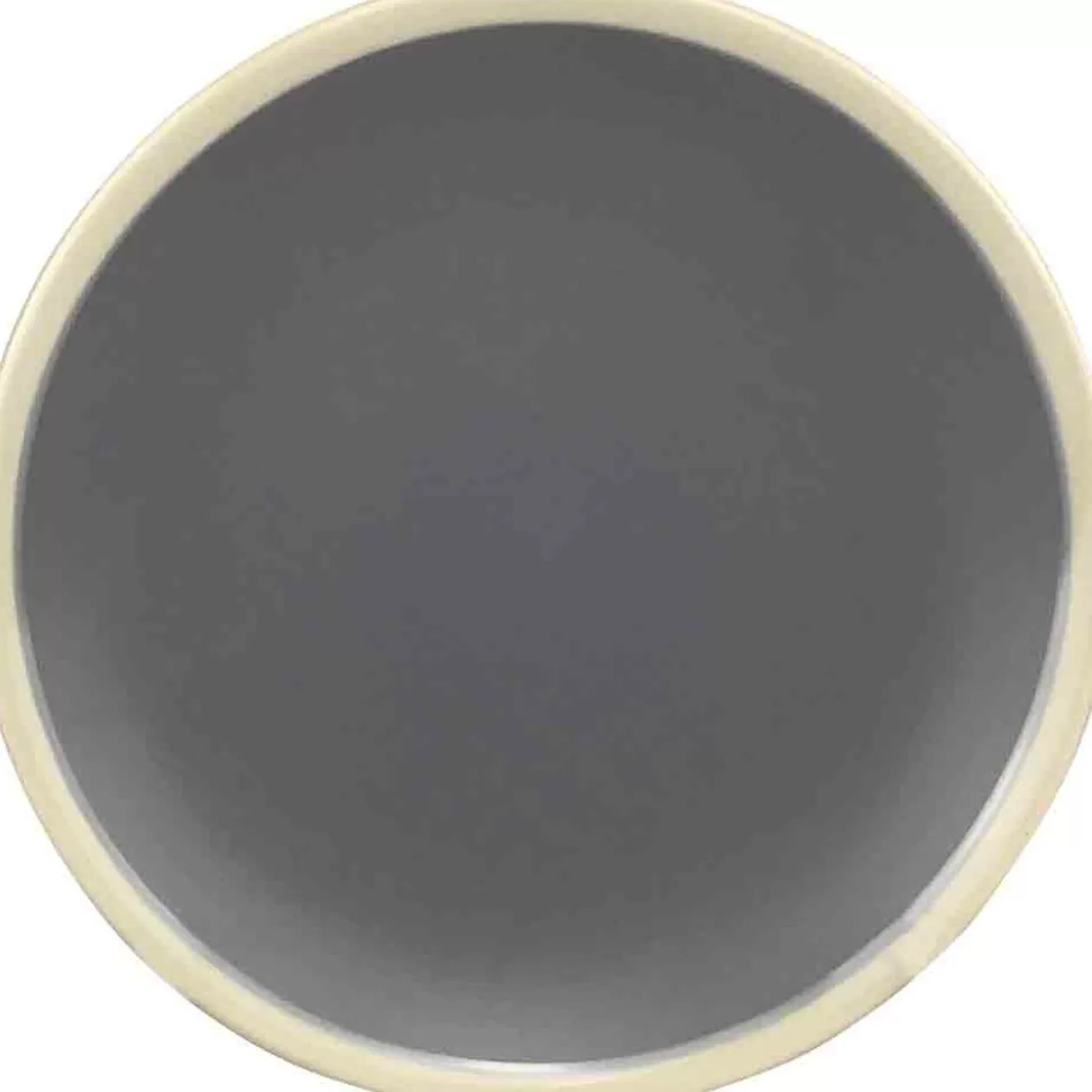 Assiette dessert grise bordure blanche>Gifi Discount