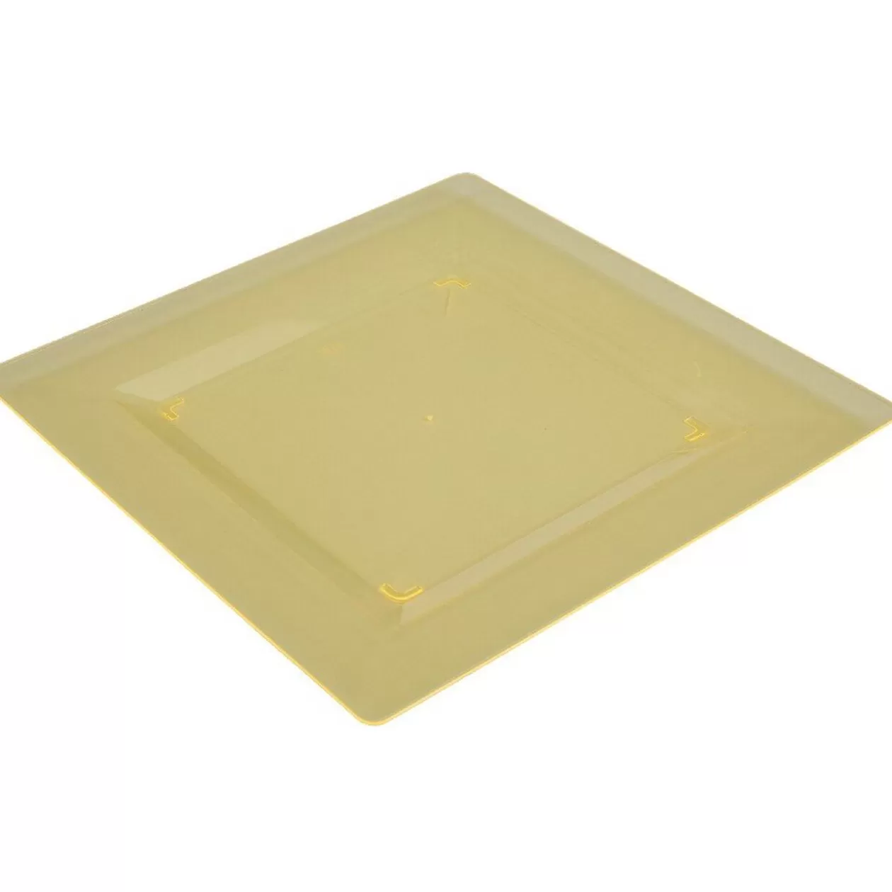 Gifi Assiette plastique plate carrée unie jaune x 10< Vaisselle Et Accessoires De Table