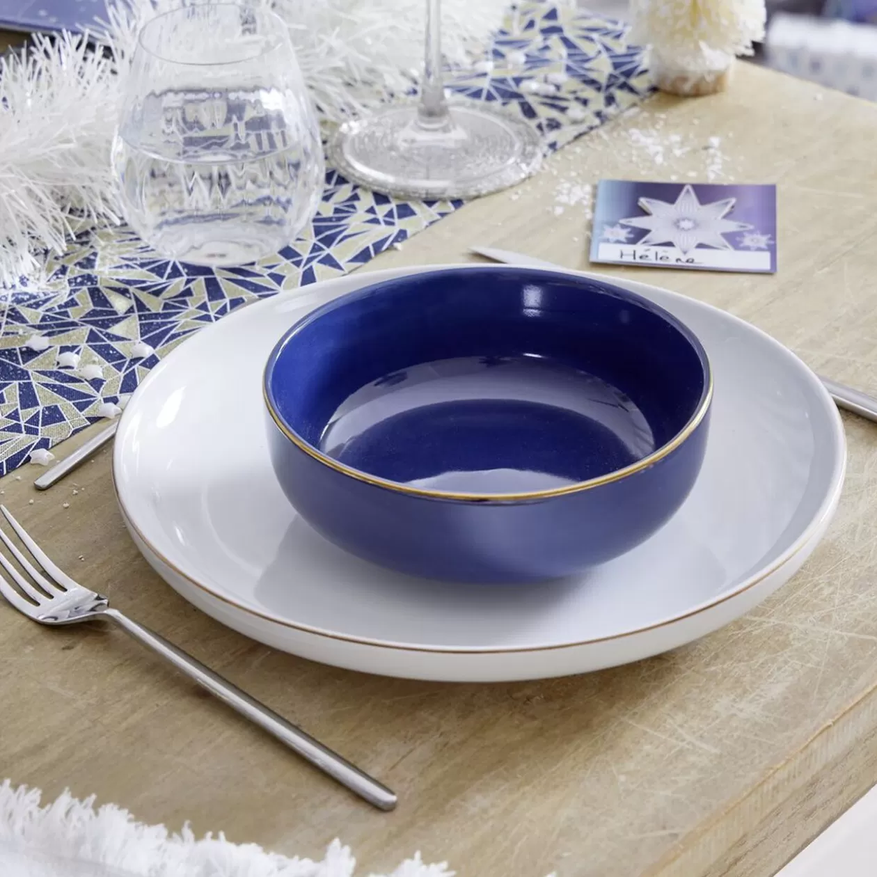 Gifi Assiette plate blanche bordure dorée Ø27cm< Vaisselle Et Accessoires De Table