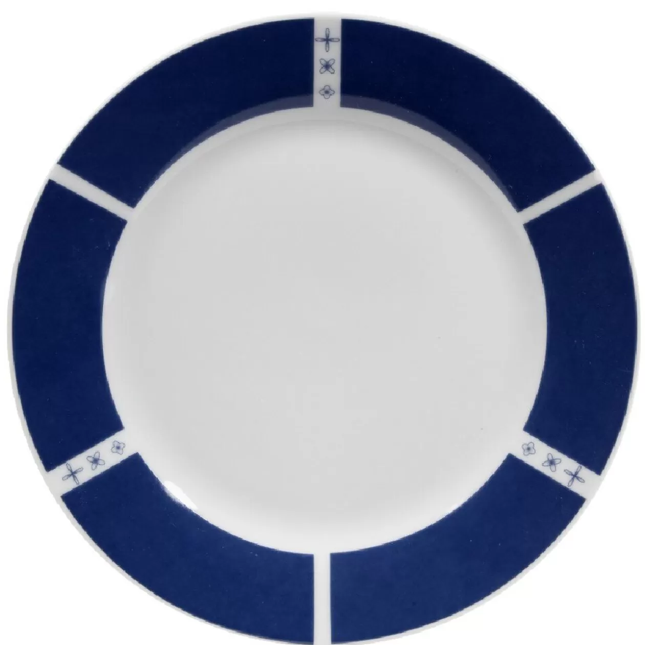 Assiette plate blanche décor aile bleu>Gifi Online