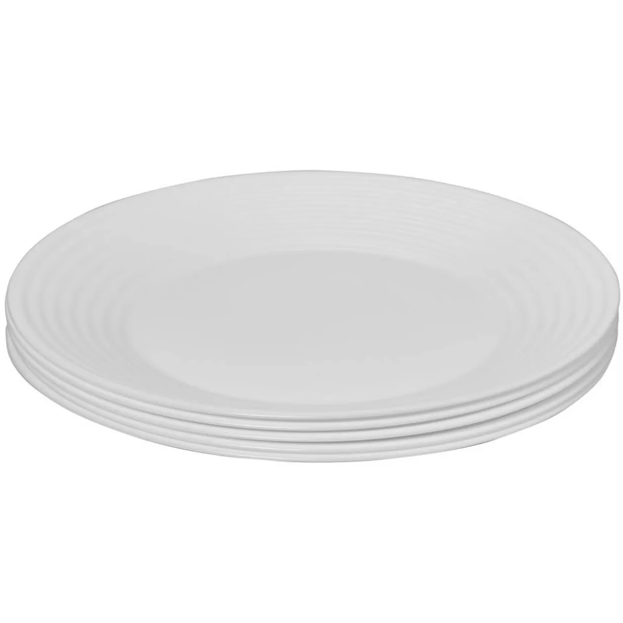 Assiette plate blanche Harena bord ligne en relief x6>Gifi Cheap