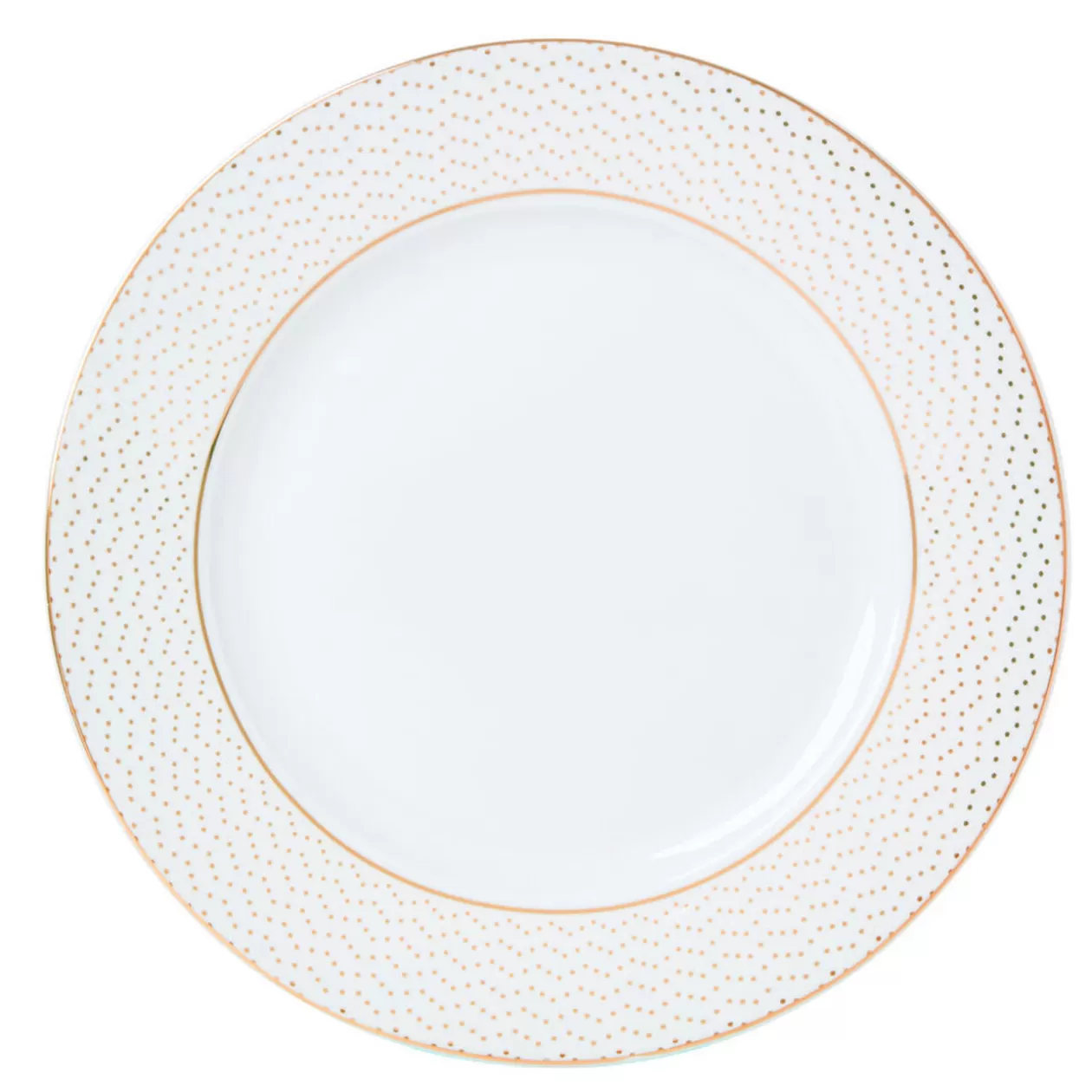 Assiette plate blanche motifs dorés>Gifi Discount