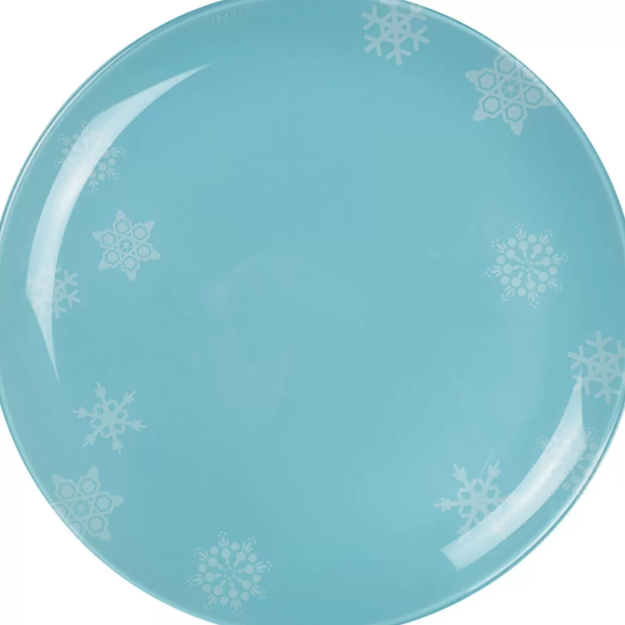 Assiette plate bleue design flocon>Gifi Store