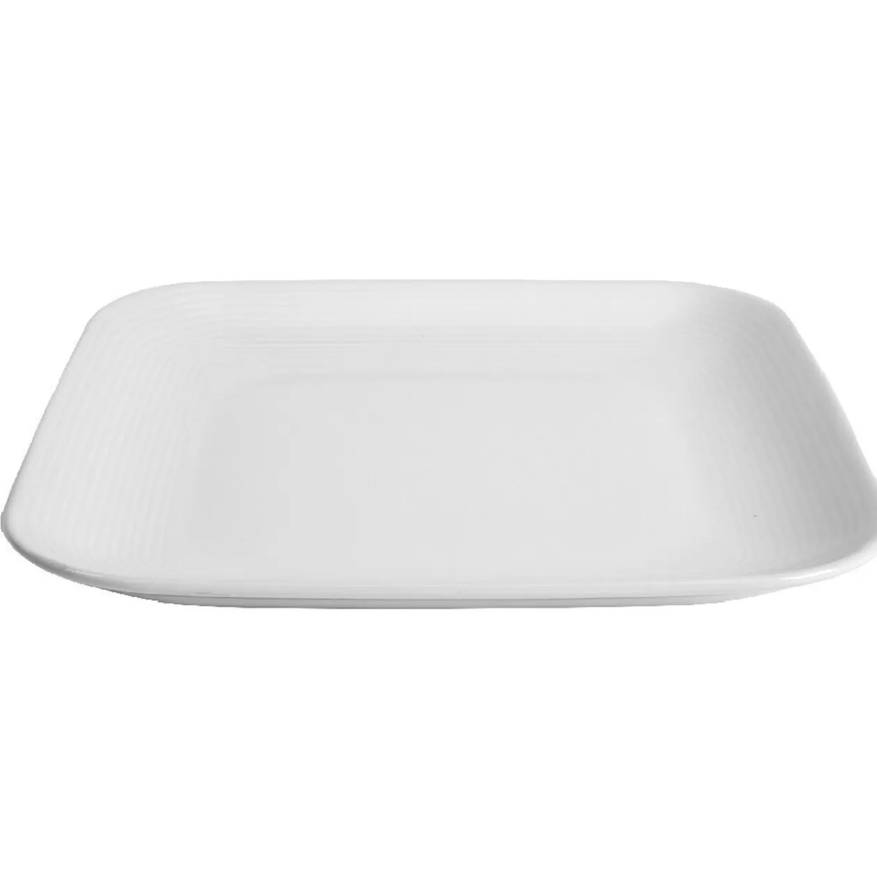 Assiette plate carré en grès blanche>Gifi Flash Sale