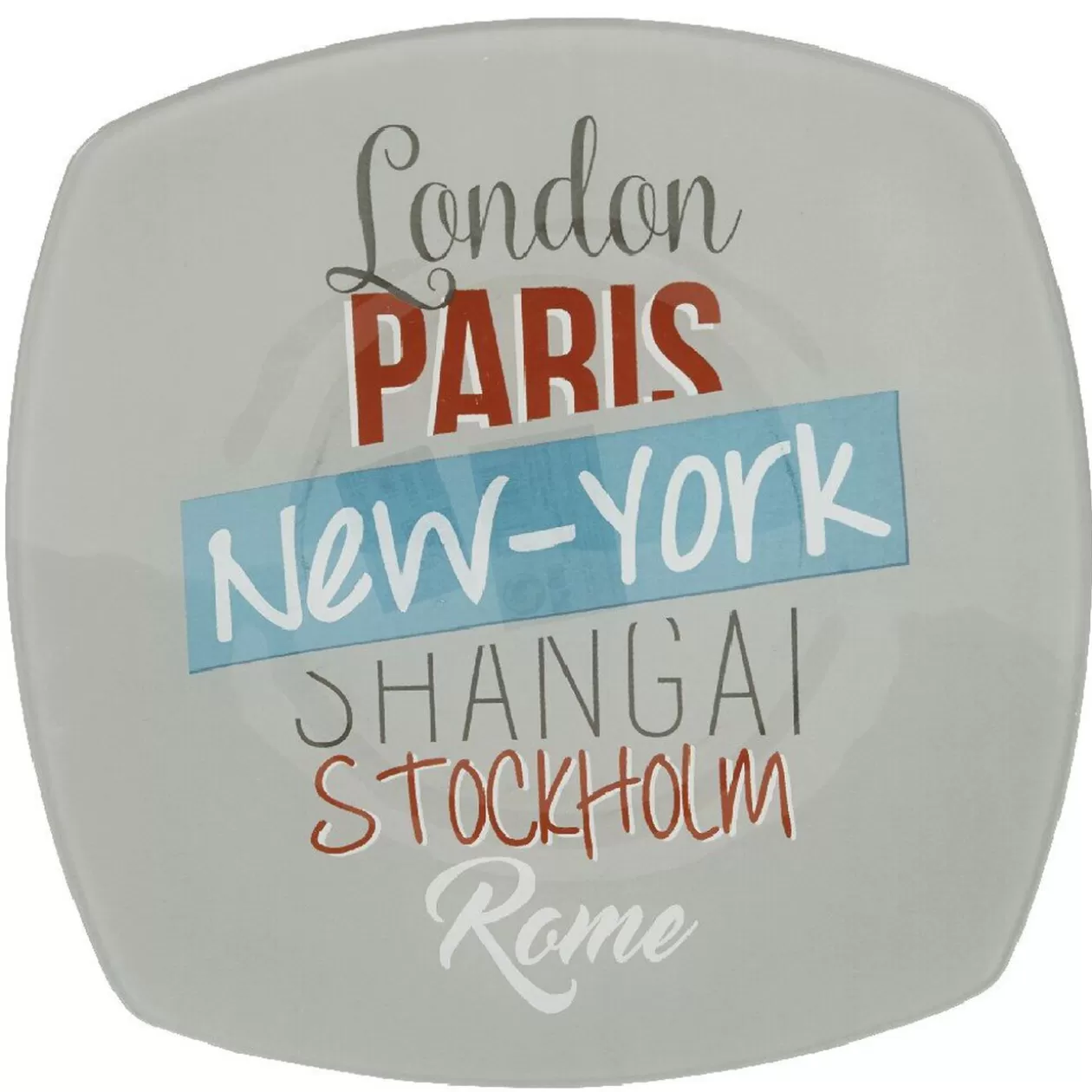 Gifi Assiette plate carrée design city< Vaisselle Et Accessoires De Table