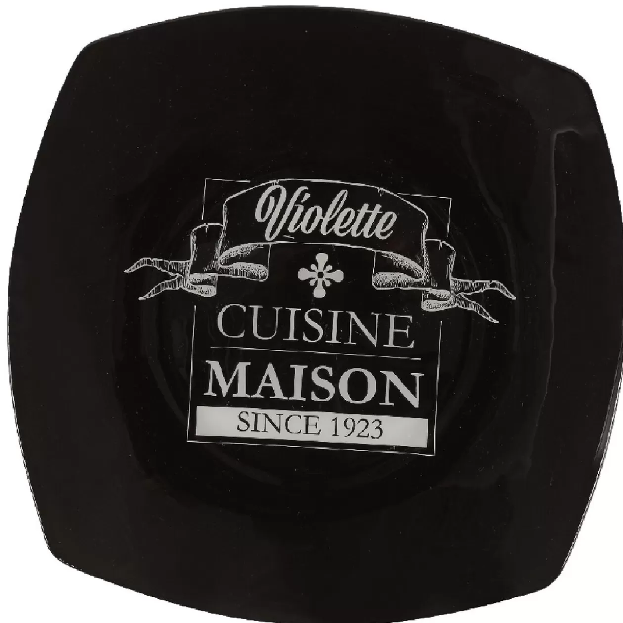 Assiette plate carrée noire design dessert maison>Gifi Hot