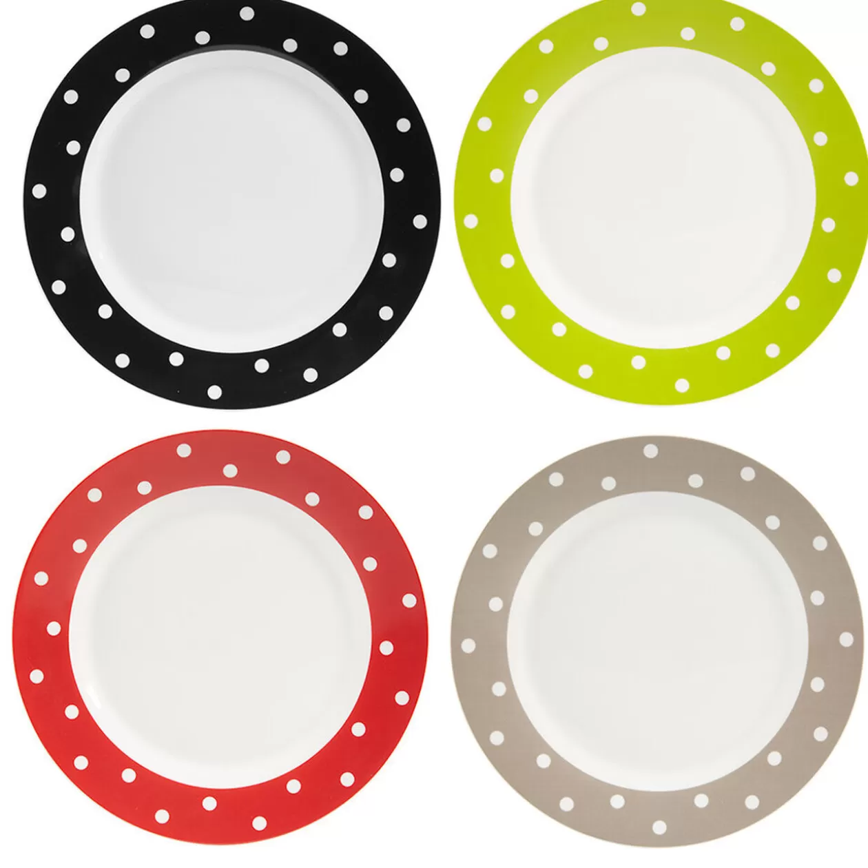 Assiette plate colorée à pois x4>Gifi Best