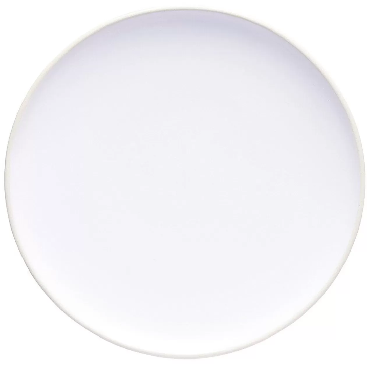 Assiette plate en faïence blanc avec liseré crème>Gifi Cheap