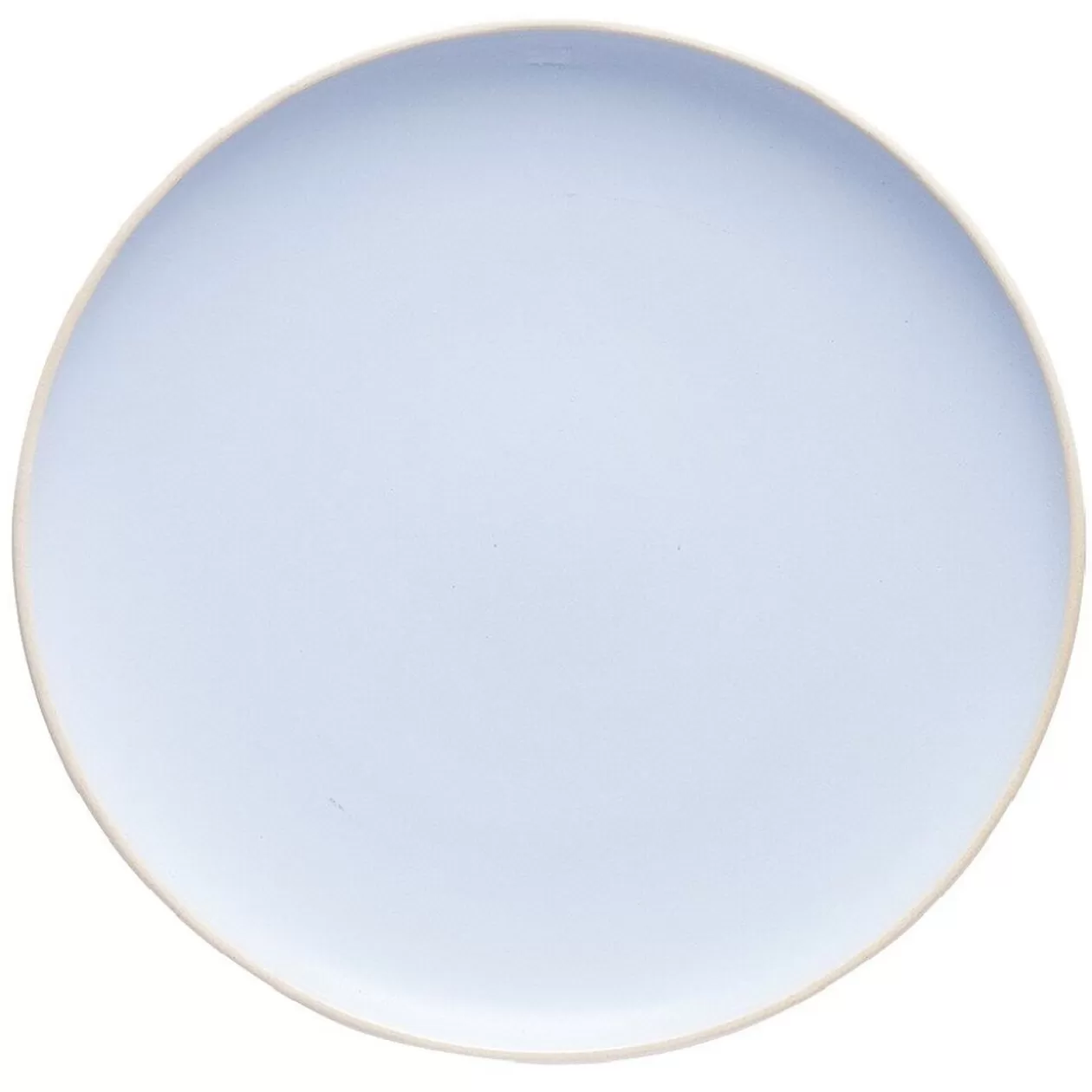 Assiette plate en faïence bleu turquoise avec liseré crème>Gifi Clearance