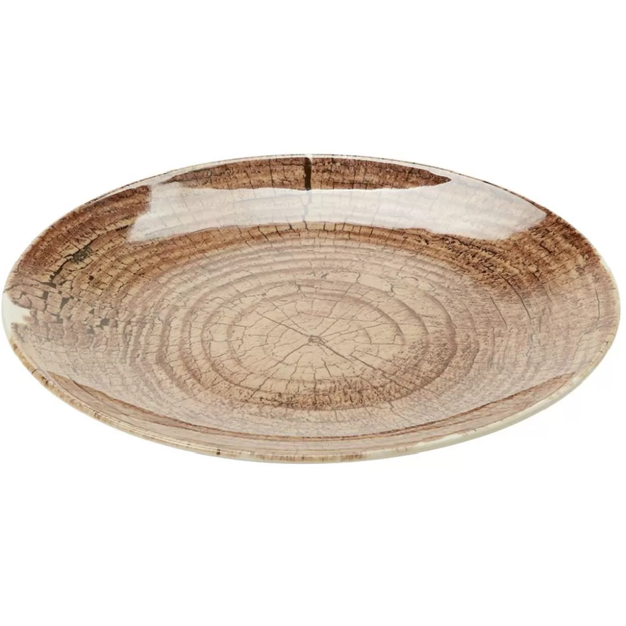 Assiette plate en faïence imitation bois Ø25 cm>Gifi Best
