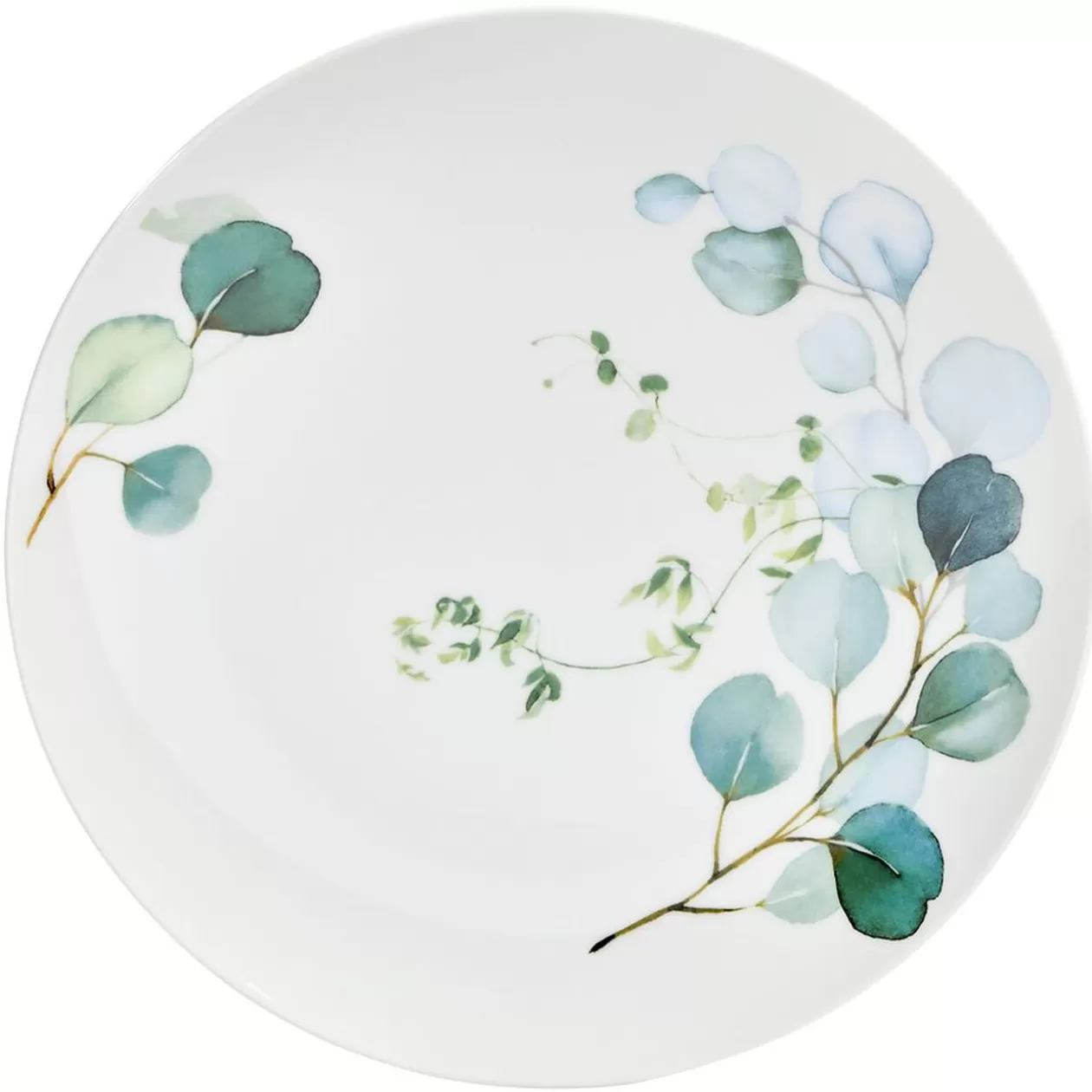 Assiette plate en porcelaine blanc et vert>Gifi Sale