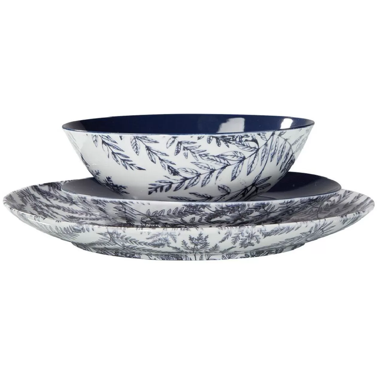 Assiette plate en porcelaine décor feuillage>Gifi Discount