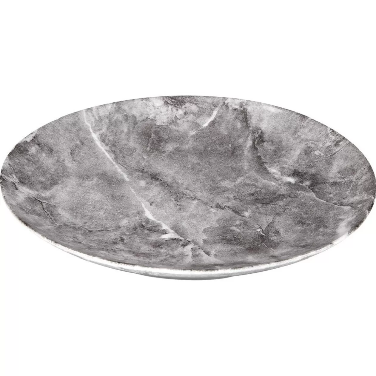 Assiette plate en porcelaine décor marbre gris>Gifi Discount