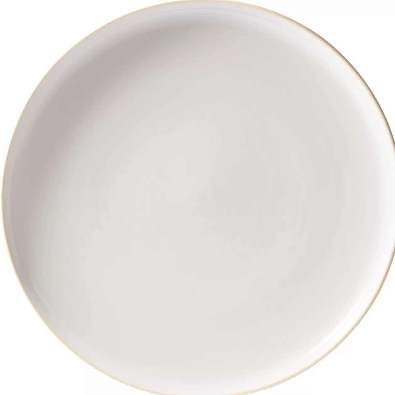 Assiette plate faïence gris avec liseré crème>Gifi Flash Sale