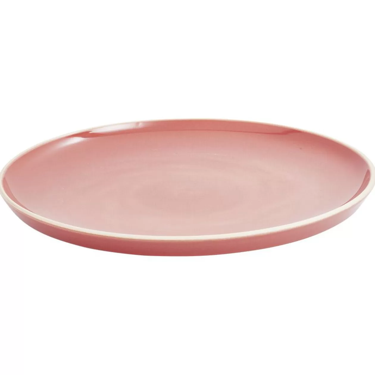Assiette plate faïence Terracotta avec liseré crème>Gifi Hot