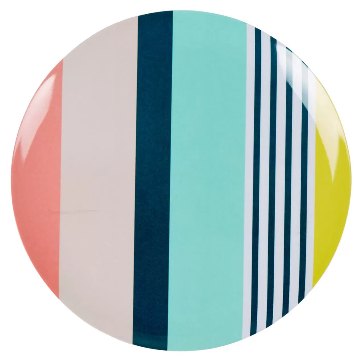 Assiette plate forme ronde motif bayadere multicolore>Gifi Cheap