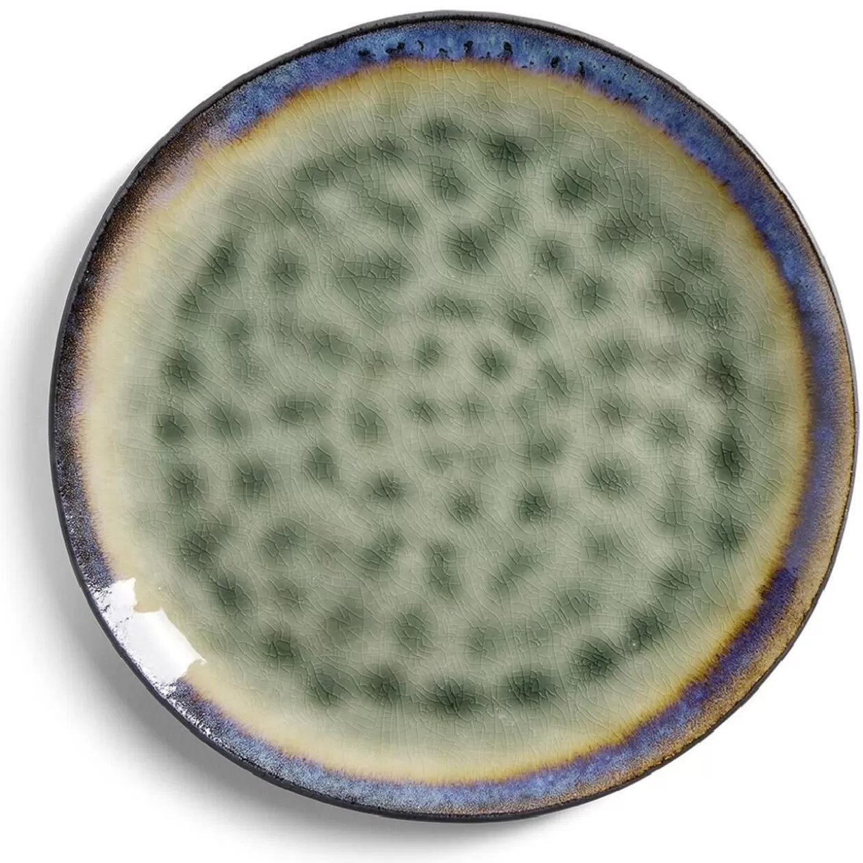 Assiette plate grès vert Ø27,5cm>Gifi Discount