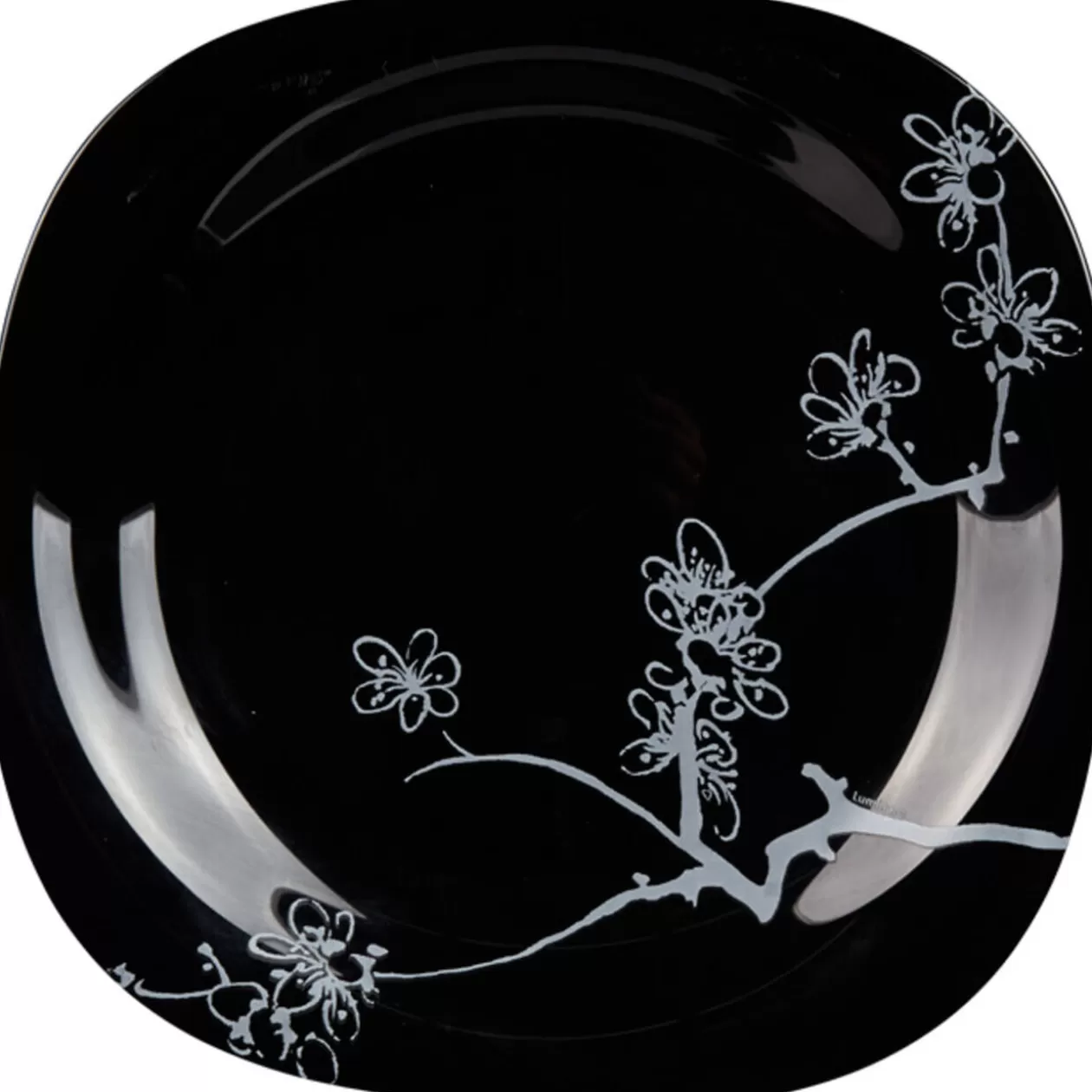 Assiette plate Luminarc noir design asiatique Ming White>Gifi Clearance