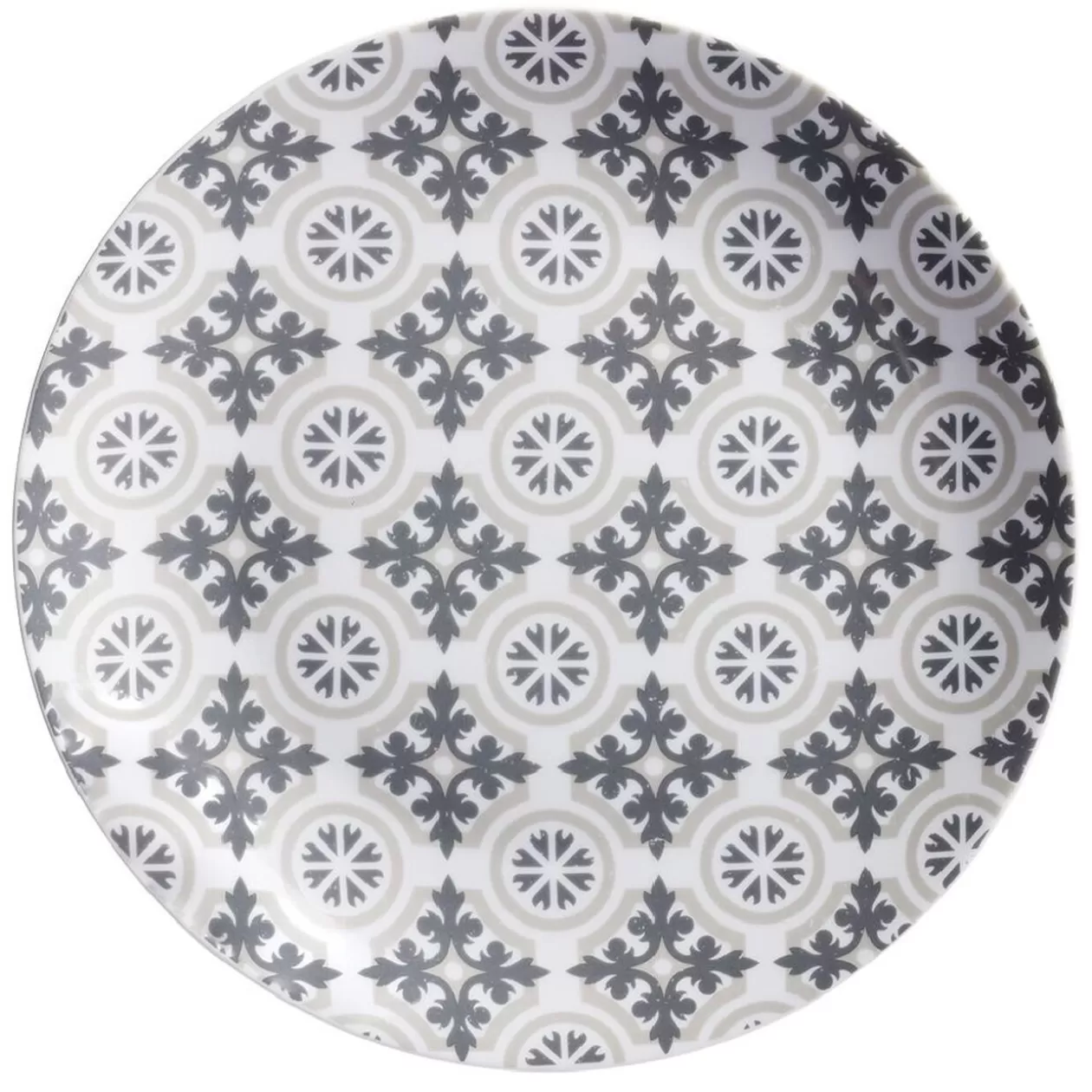 Assiette plate motif carreau de ciment gris>Gifi Sale
