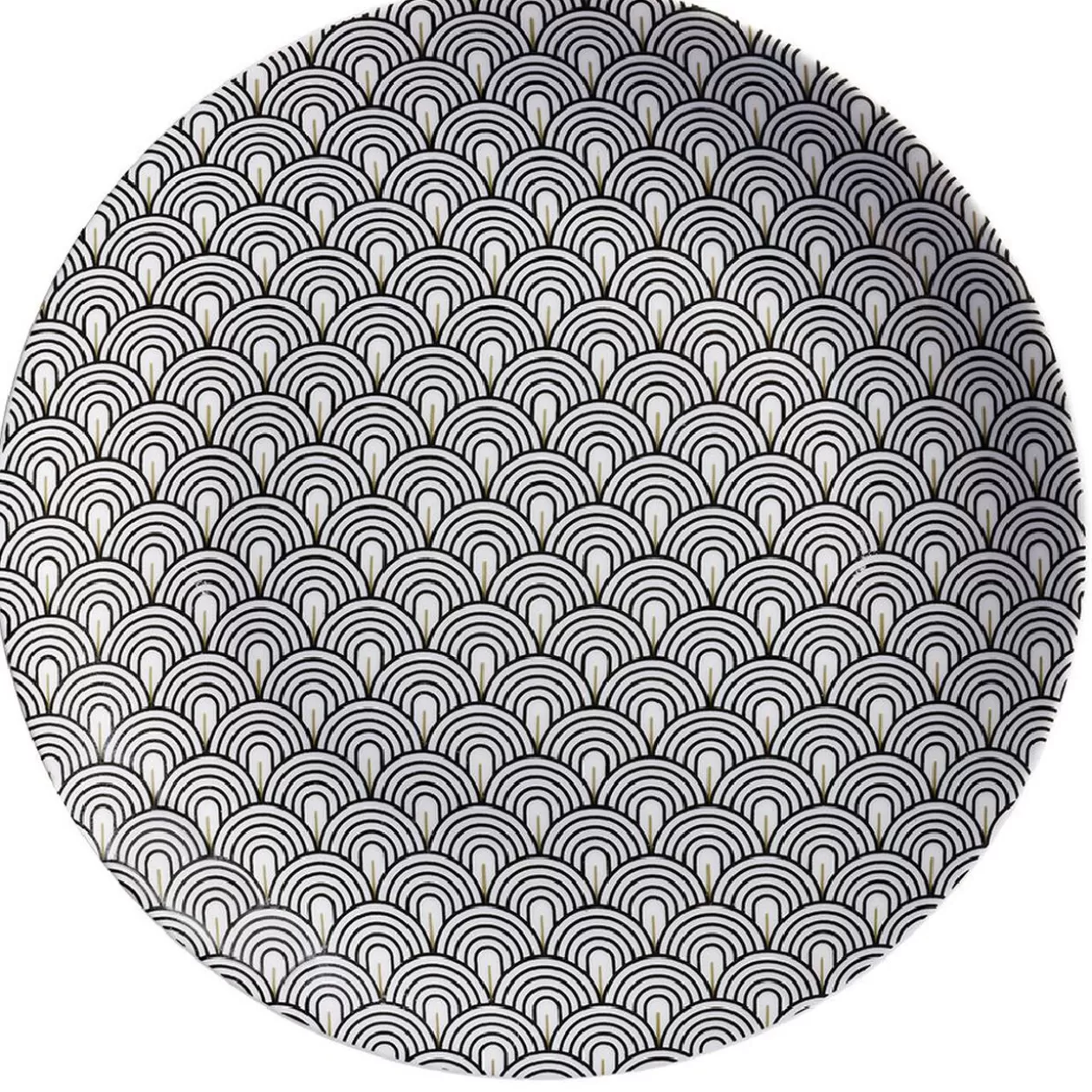 Assiette plate motif vague japonaise gris>Gifi Best Sale