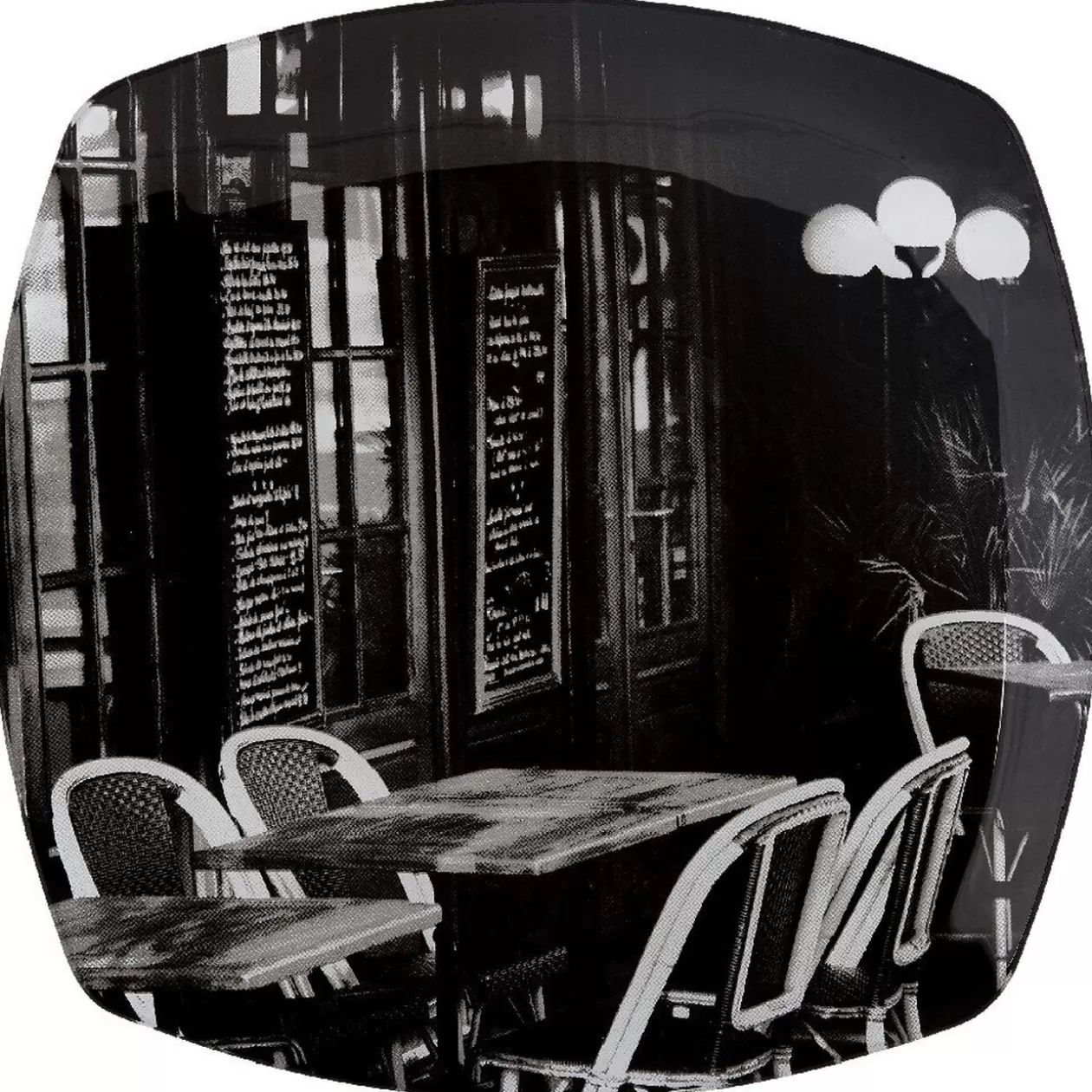 Assiette plate noire terrasse de brasserie x4>Gifi Online