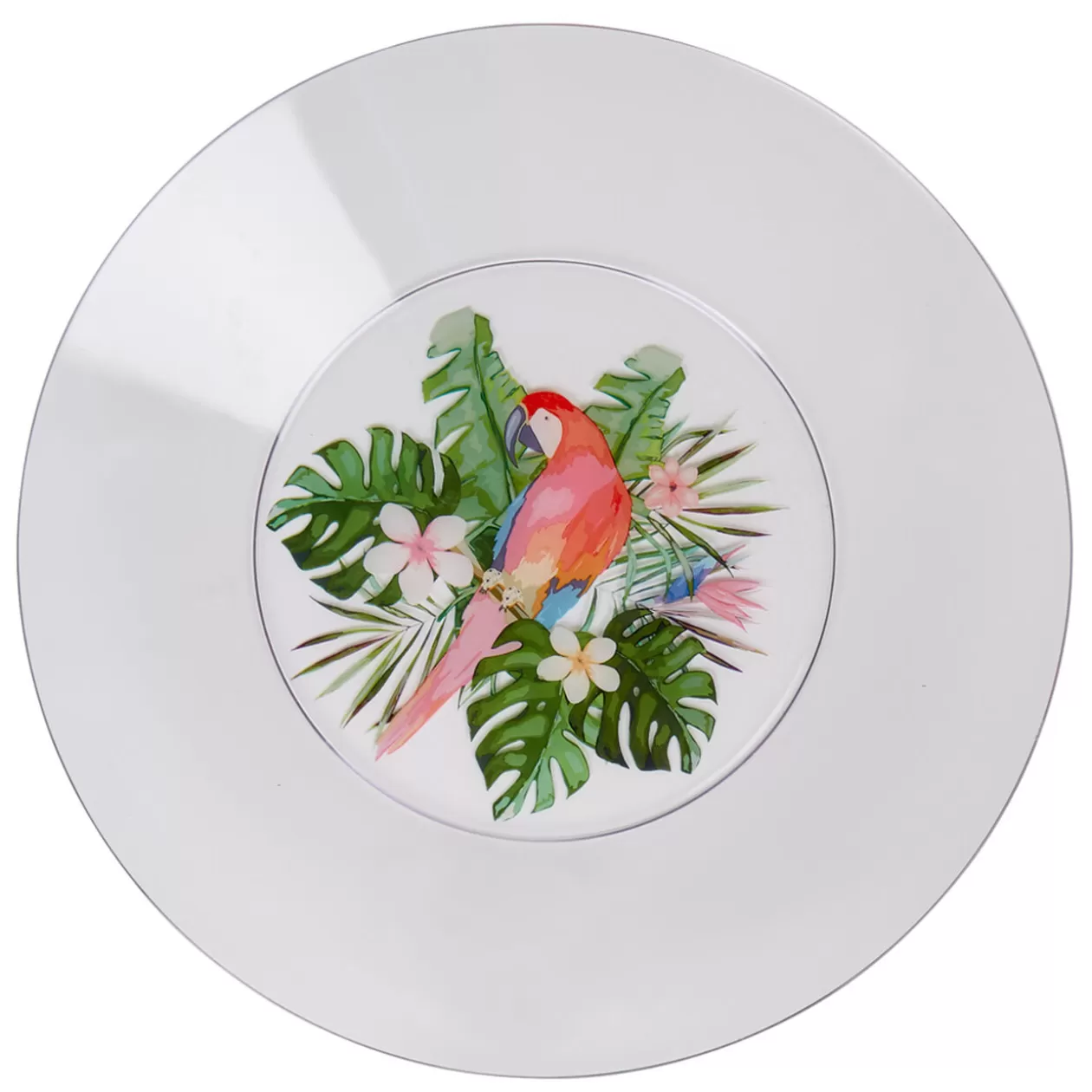 Assiette plate plastique perroquet exotique>Gifi Outlet