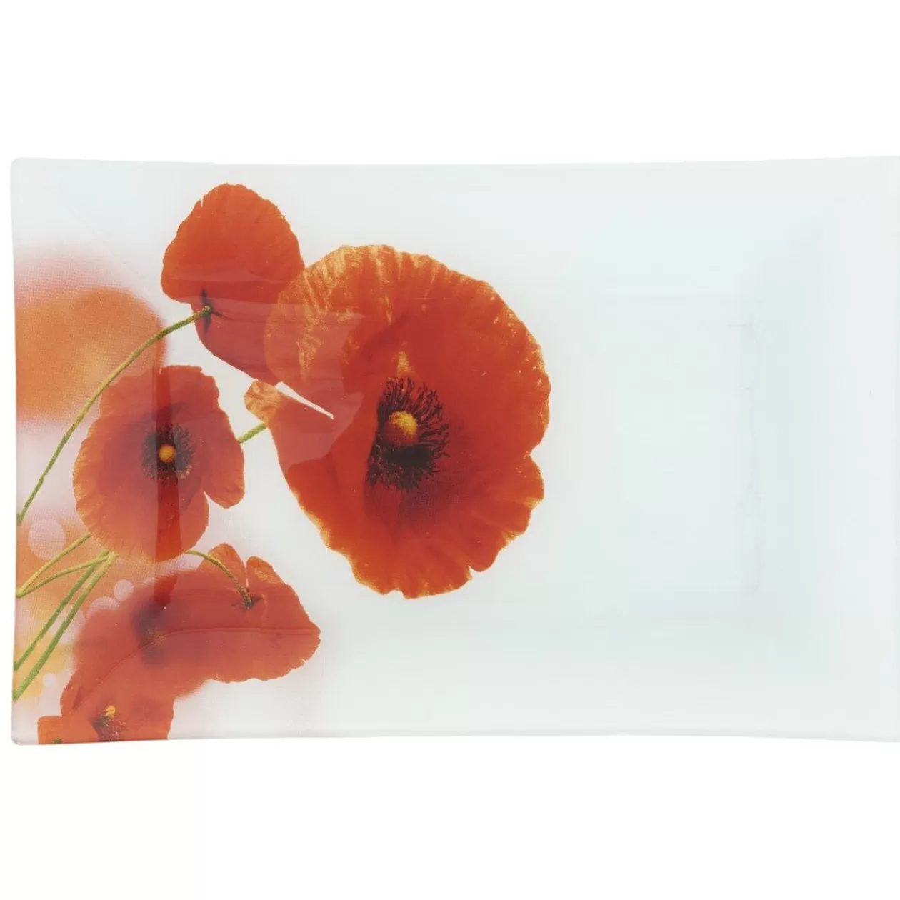 Assiette plate rectangulaire motif coquelicot>Gifi Cheap