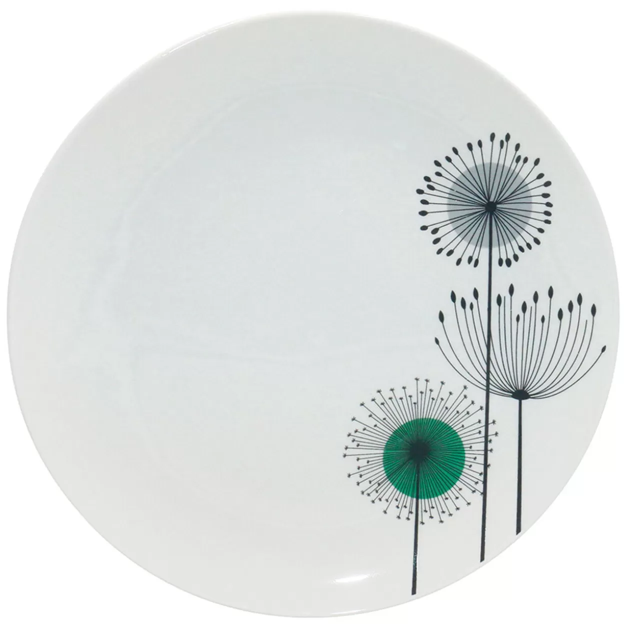 Assiette plate ronde aigrette pissenlit blanche>Gifi Cheap
