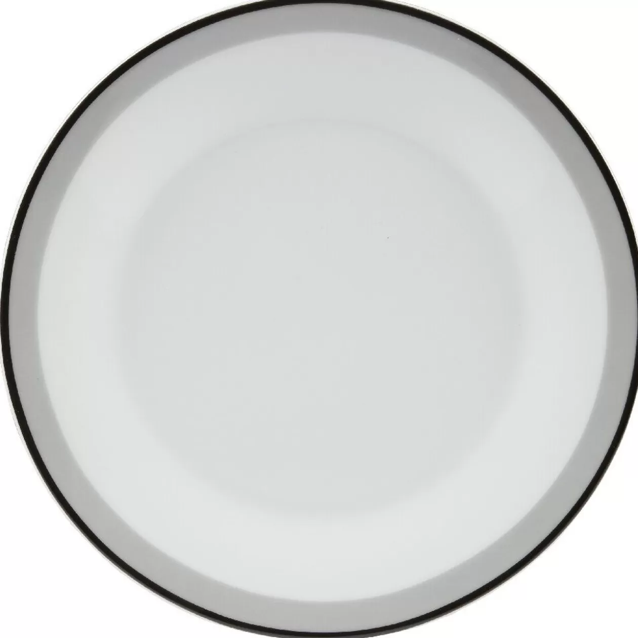 Assiette plate ronde blanche bordure gris noir Lizzy>Gifi New