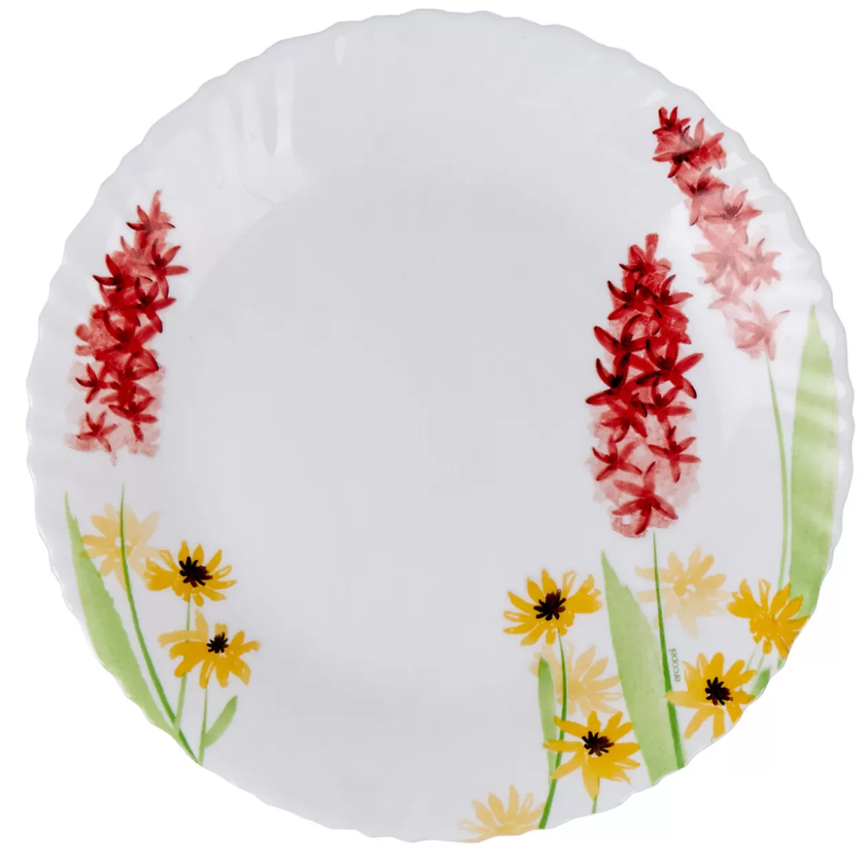 Assiette plate ronde blanche fleur rose Fantine>Gifi Cheap