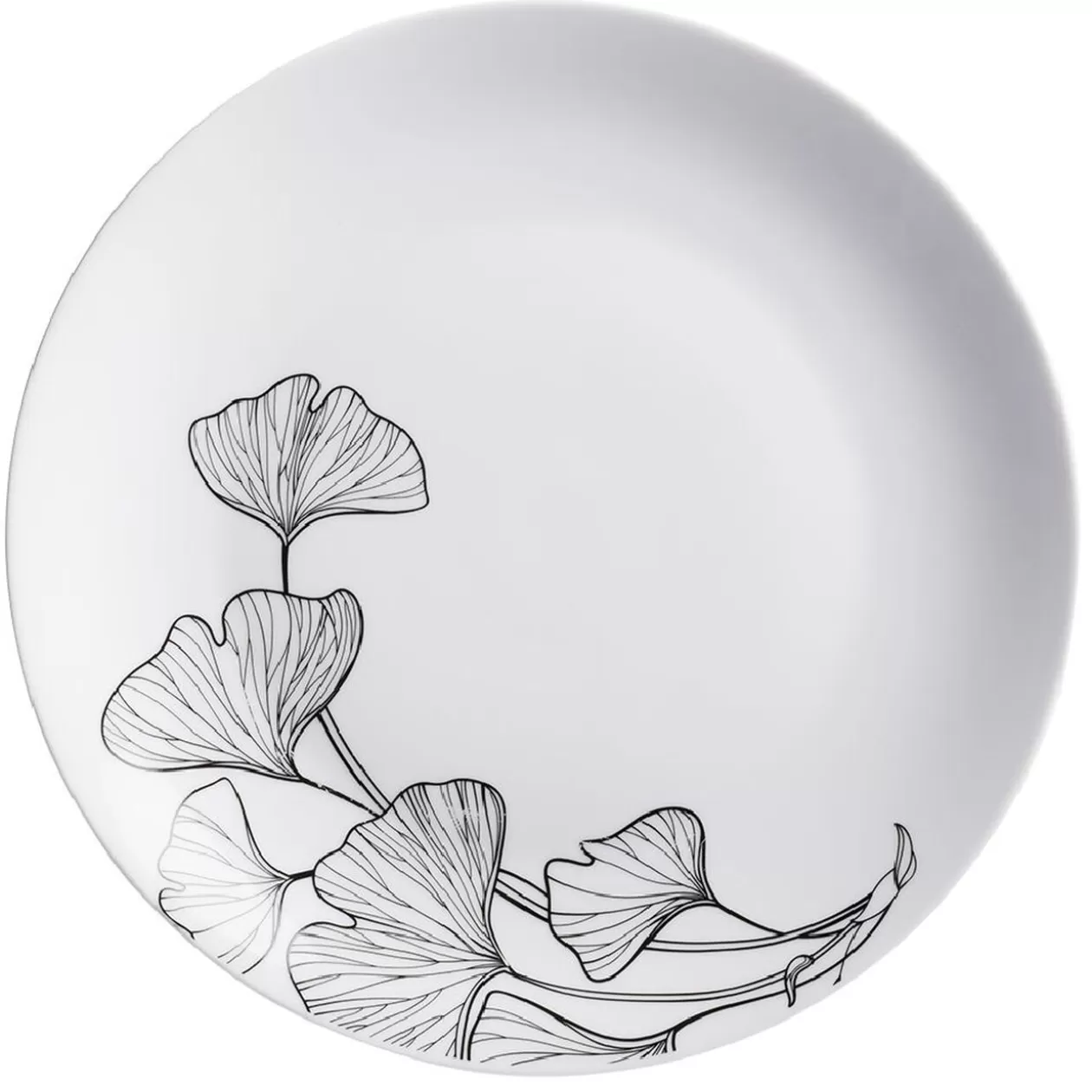 Assiette plate ronde décor fleur blanc noir>Gifi Best Sale
