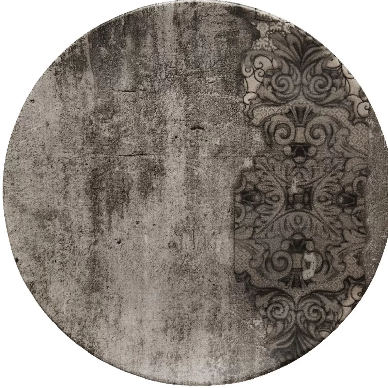 Assiette plate ronde effet vieux bois décor arabesque>Gifi Best
