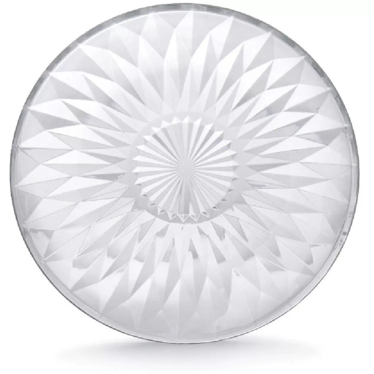 Assiette plate ronde fleur géométrique verre transparent>Gifi Online