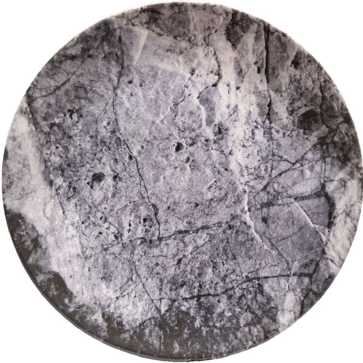 Assiette plate ronde motif ardoise gris et noir>Gifi Flash Sale