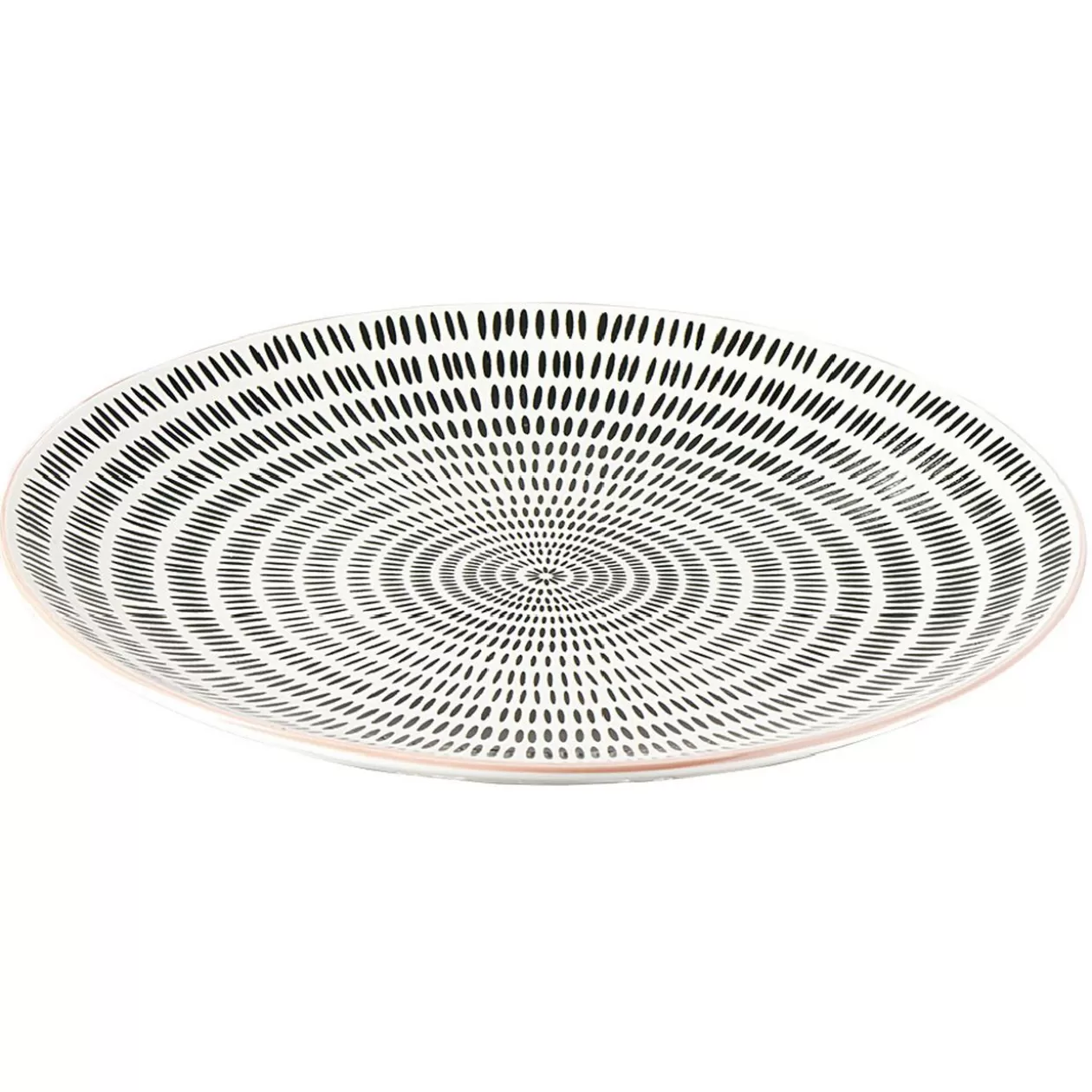 Assiette plate ronde motif géométrique noir et blanc>Gifi Cheap
