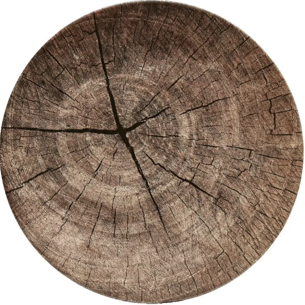 Assiette plate ronde motif rondin de bois marron>Gifi Flash Sale